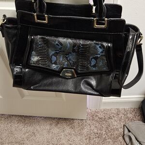 Chic Black and Blue Shoulder Bag